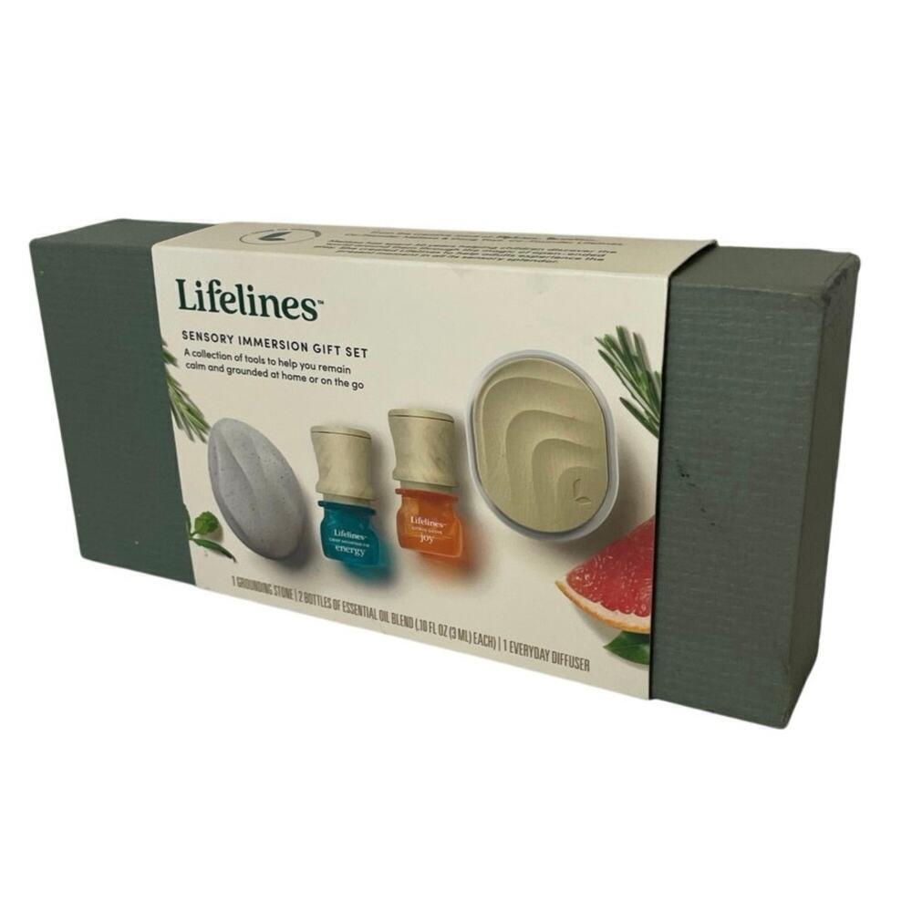 LIFELINES STRESS RELIEF GIFT SET IMMERSION SPA ESSENTIAL OIL‎ BLEND DIFFUSER